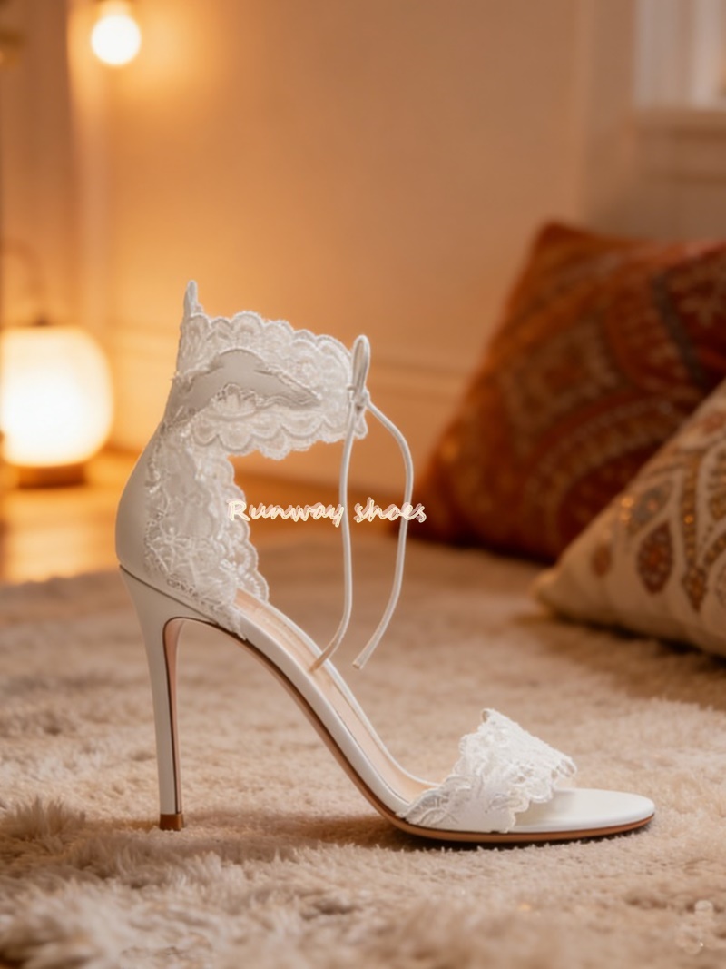 Luxury Lifestyle Shoes - Lace Fabric Lace Single Buckle Strap