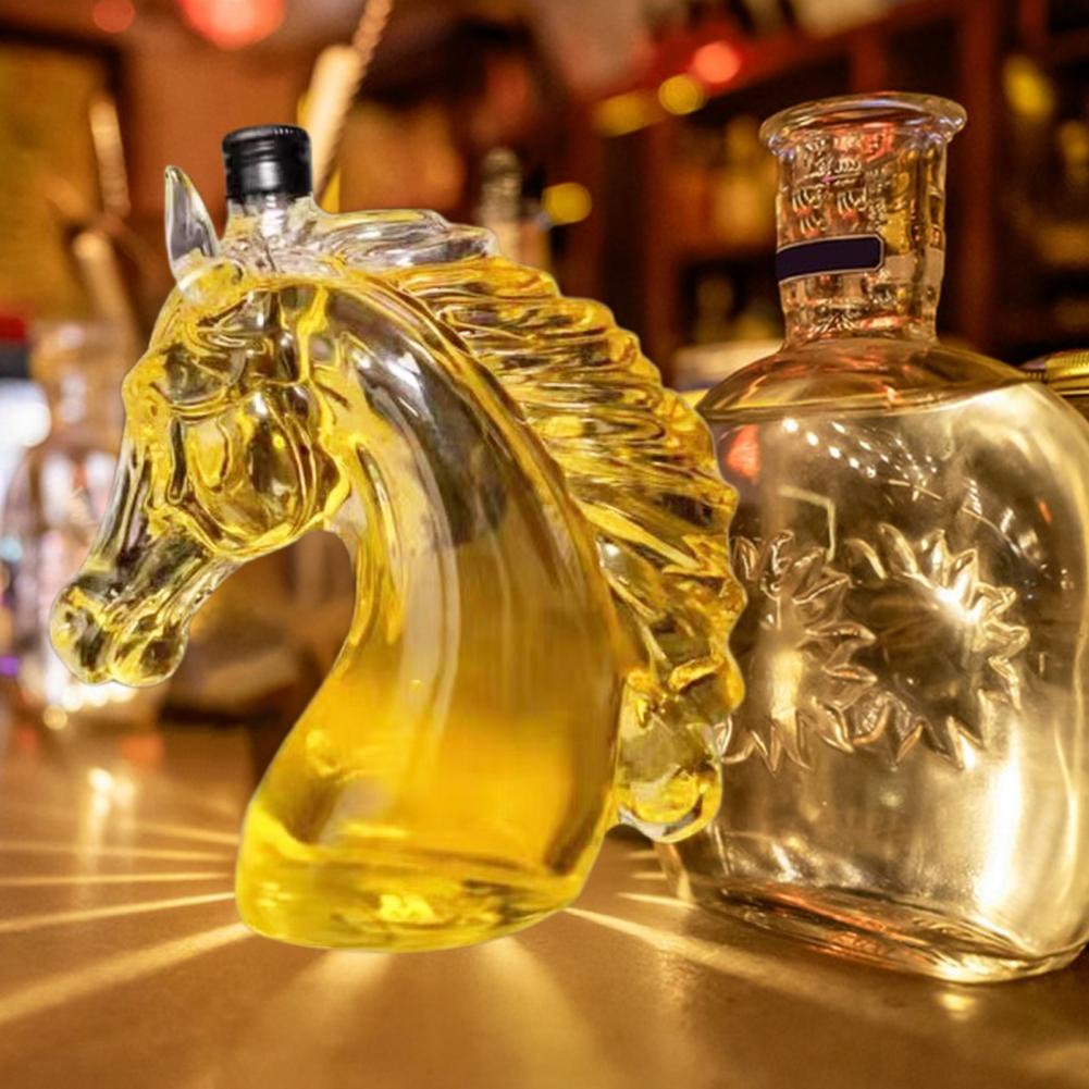 Glass Decanter Whiskey - Whiskey Bottle Engraved Horse Head Shape