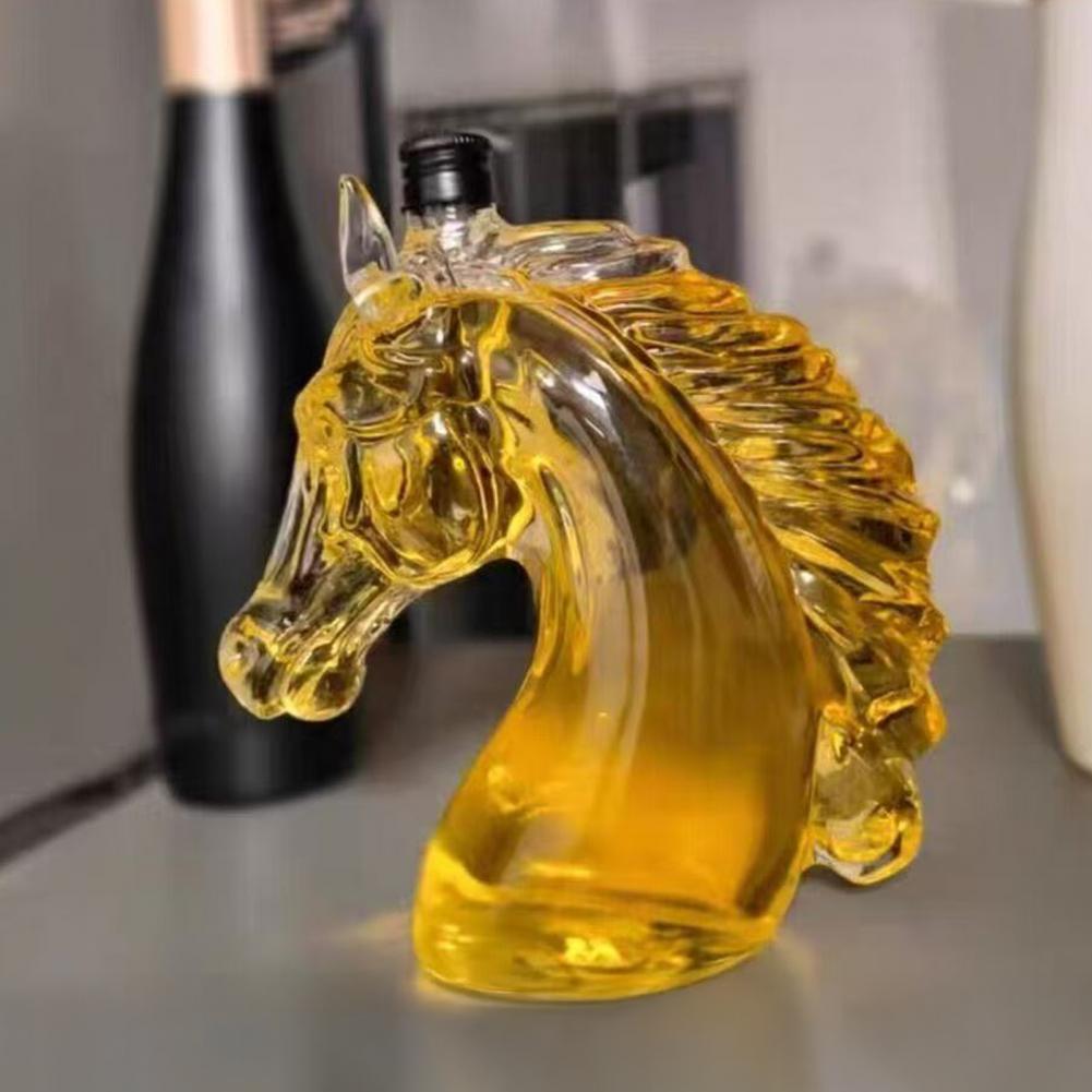 Whiskey Bottle Engraved Horse  - Glass Decanter Whiskey recension och pris
