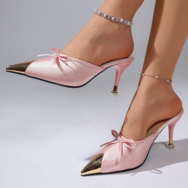 Bowtie Decor Pink High Heel Sa - Luxury Lifestyle Shoes recension och pris