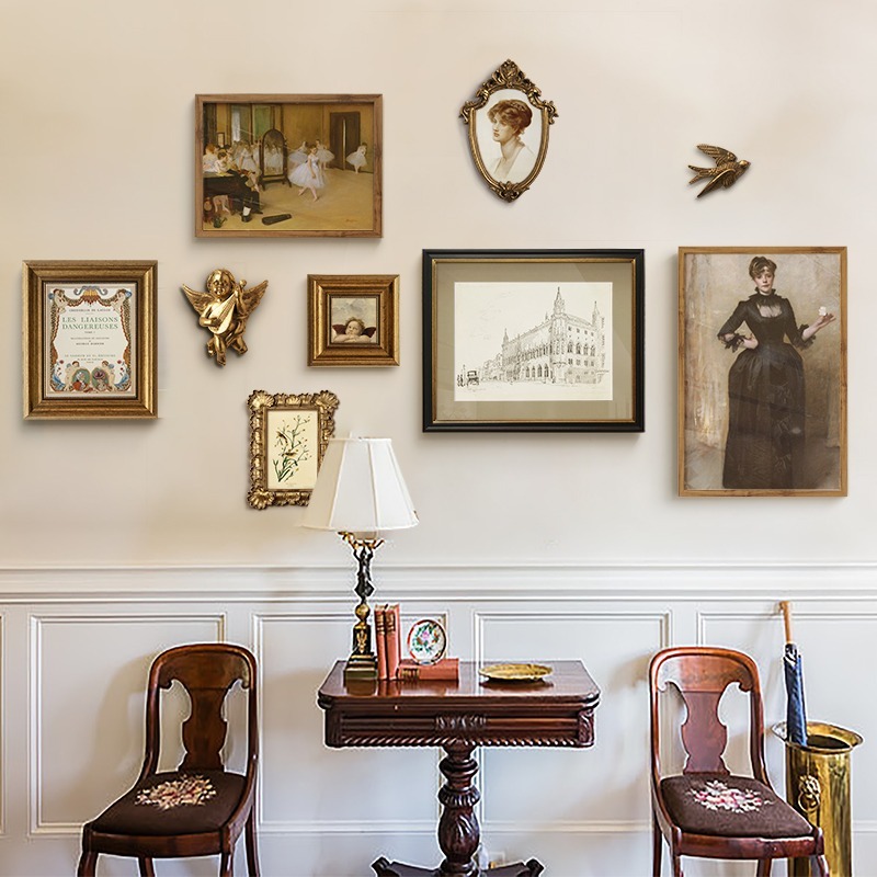 Retro Painting Frame Living Ro - Luxury Lifestyle Wallpaper recension och pris