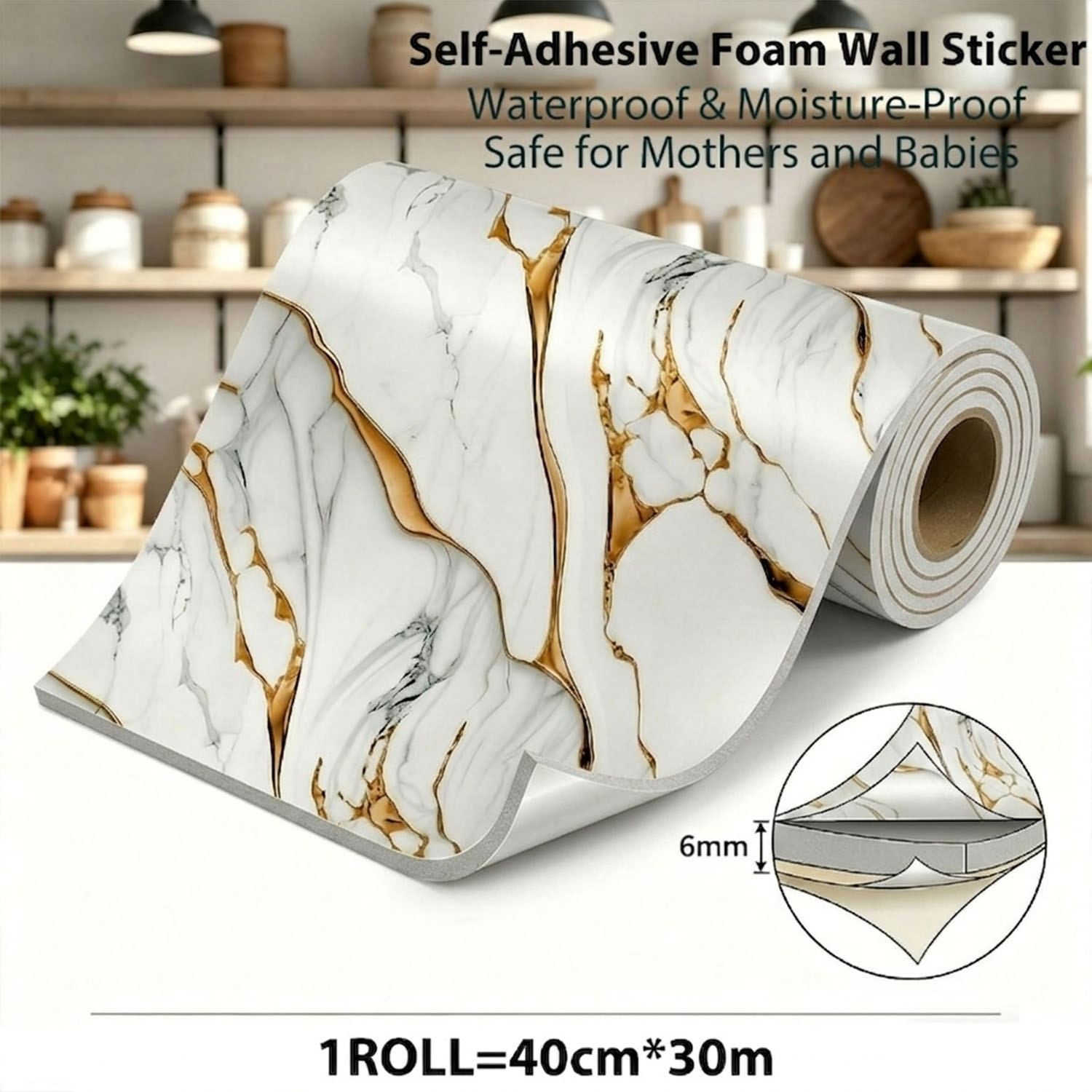 1 Roll Waterproof Self-Adhesiv - Luxury Lifestyle Wallpaper recension och pris