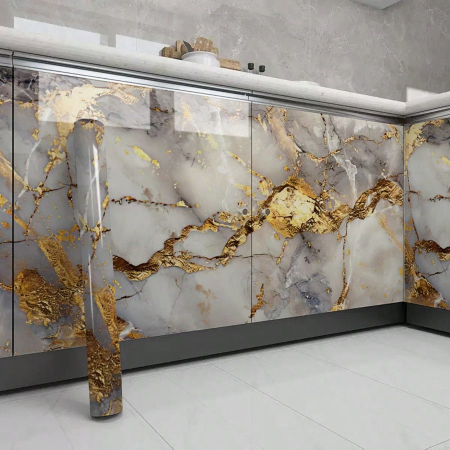 1roll Waterproof Marble Peel a - Luxury Lifestyle Wallpaper recension och pris
